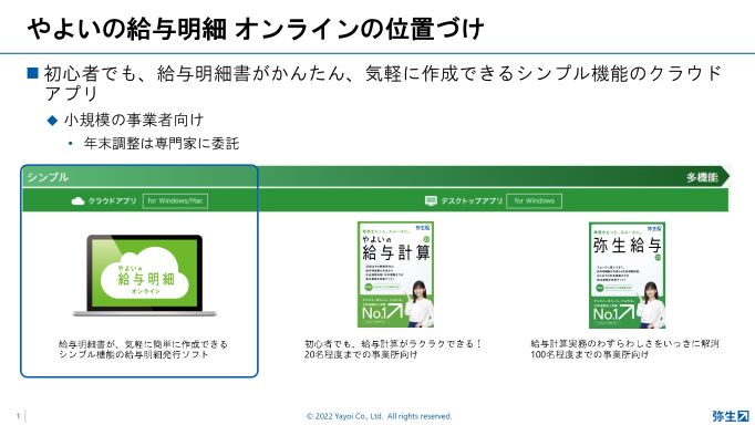 やよいの給与明細オンラインの位置づけ